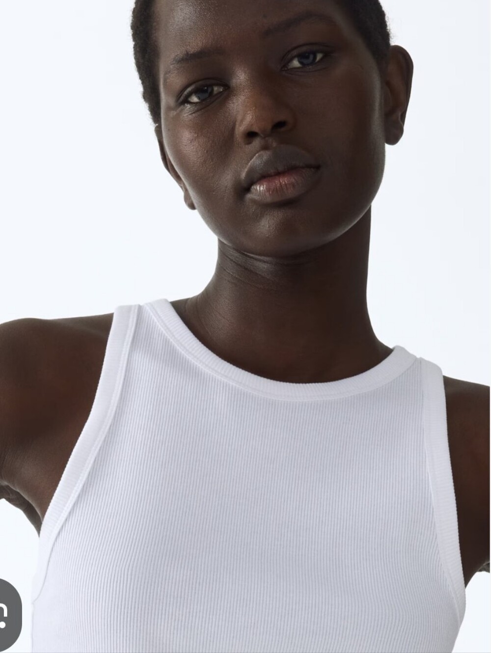 H&M White Ribbed Crewneck Tank Top Girls 12-14 / Women's XXS
